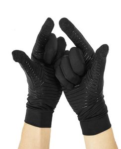 Cinq doigts gants hommes cuivre fibre spandex écran tactile course sport hiver chaud thermique hommes football ggoves soie 2211191111350