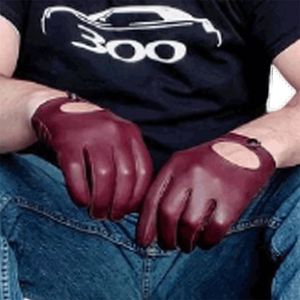 Cinq doigts gants hommes gants en cuir véritable mâle doux peau de chèvre mince mode gants de conduite décontractés chaud hiver écran tactile gants de poignet courts 231115