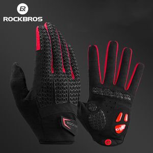 Five Fingers Gloves ROCKBROS Windproof Cycling Touch Screen Riding MTB Bike Bicycle Thermal Warm Motorcycle Winter Autumn 230829