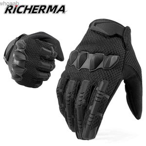 Gants à cinq doigts Gants de moto d'été Hommes Doigt complet Femmes Gants de moto Knuckles Protection Écran tactile Gants de travail pour Pitbike Enduro YQ231014