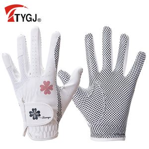 Five Fingers Gloves TTYGJ Guantes de golf para mujer Cuero de PU Manos izquierda y derecha 1 par de partículas antideslizantes con guantes transpirables para deportes al aire libre 230821