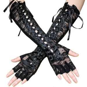 Cinq doigts gants femmes Faux cuir adulte longs gants 64cm fête brevet Sexy élégant gants 230615