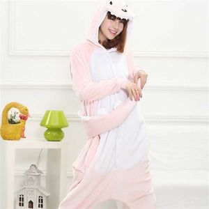 Flanelle Dinosaur Kigurumi Pyjama Femmes Mâle Hiver Homewear Fille Onesie Animal Cosplay Costume Party Combinaison Adulte Chaud Y0913