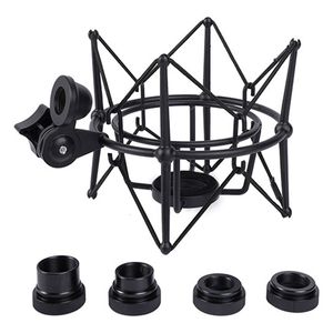 Flash Brackets Microphone Shock Mount Adjustable Recording Mic Stand Metal Bracket Pod Black 230816