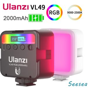 Têtes de flash Ulanzi VL49 Mini RGB Éclairage de lumière vidéo pour Pographie Pavotube RVB LED Caméra vidéo Lumière Vlog Fill Light Live 230922