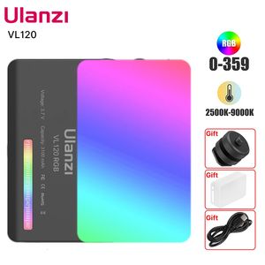 Flash Heads VIJIM Ulanzi VL120 Full Color RGB Video Light 2500K-9000K LED Pography Lighting Dimmable Camera Light Live Vlog Fill Light 230922