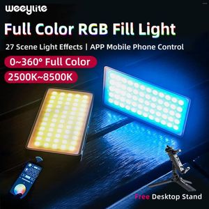 Têtes de flash Viltrox Weeylite RB9 RGB LED Camera Light 12W Panneau vidéo couleur portable avec support et dimmable bicolore 2500K-8500K