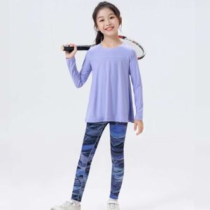 Remise Chaude Pull-over pour enfants, pantalon requin, course à pied, Yoga, sport, séchage rapide, ensemble à manches longues, robe de danse Fiess pour filles, nouvelle collection d'automne