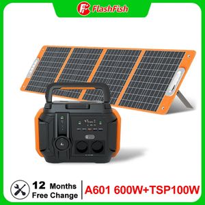 Flashfish Solar Power Set 600W-540Wh Générateur solaire avec 18V100W Panneaux solaires Alimentation de secours pour la maison Camping en plein air RV Drone