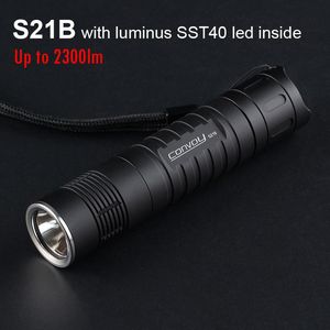 Flashlights Torches Convoy S21B With SST40 Led Inside Light 21700 Torch Flash Tactical Lanterna Camping Fishing Latarka Work Lamp