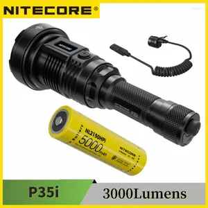 Lampes de poche Torches NITECORE P35i LEP lampe de poche XP-G3 LED 3000Lumen rechargeable avec batterie NL2150HPi RSW2i commutateur à distance OLED