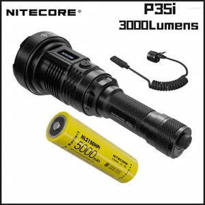 Linternas Antorchas NITECORE P35i Interruptor remoto Linterna LEP recargable 3000 lúmenes Incluye batería 21700 con pantalla OLED Linterna Troch