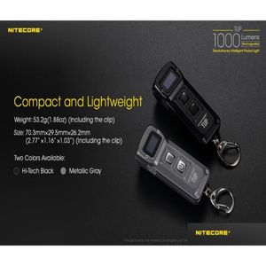 Lampes de poche Torches Nitecore TUP Mini lampe de poche XP-L HD V6 Max 1000 LM Distance de faisceau 180M Torche Edc intelligente révolutionnaire USB R Otsjn