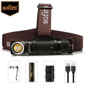 Flashlights Torches Sofirn SP40A TIR Optics Rechargeable LED Headlamp LH351D 1200lm 18650 Headlight 18350 Angle Flashlight with Magnet Tail 230801