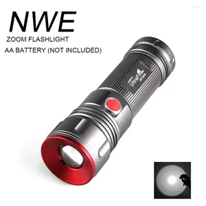 Lampes de poche Torches UltraFire 3 modes rotatif Zoomable lampe de poche LED torche lanterne 3AA Taschenlampe pointeur Laser Luz Flash