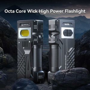 Flashlights Warsun 12000Lm Most Powerful LED Flashlight Rechargeable Torch Light Flashlight Tactical Lantern Long Shot Hand Lamp For Camping 240122