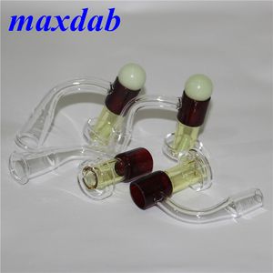 Flat Top Terp Slurper Fumer Quartz Banger avec boule de marbre en verre et perles de rubis de 4 mm Set 45 90 clous pour bangs