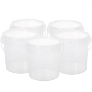 Conjuntos de cubiertos 5 PCS Cubo de té de leche Tapa de recipiente de plástico Helado Juguete Claro HDPE Almacenamiento de frutas