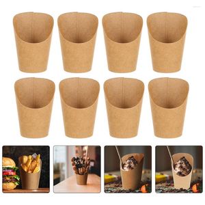 Couverts Ensembles 50 Pcs Chip Cup Mini Gaufre Snack Serving Cups Fried Baking Supplies Storage Paper French Fries