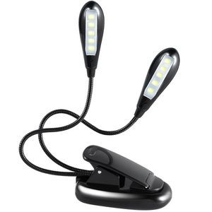 Gadget Flexible Clip-On 8 LED Super Brillantes 2 Bras Clip Lecture Livre Pupitre Lampe Lumineuse Pour E-BOOKS Tablette ORDINATEURS PORTABLES DHL FEDEX EMS LIVRAISON GRATUITE
