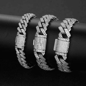 Bracelet à bouton rabattable en diamant pour hommes, marque tendance cubaine, personnalisé, Hip-hop, Zircon, accessoire