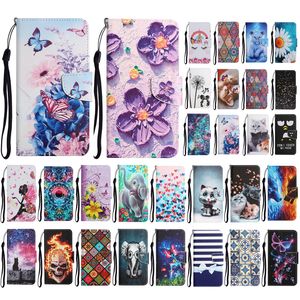 Fundas con ranura para tarjeta de cuero con tapa, mariposa, lobo, gato, flor, mandala, mariposa, tigre, billetera para Samsung S21 S23 FE S24 Plus Ultra A05S A15 A25 A35 A55 A04S A14 A34 A54 A13