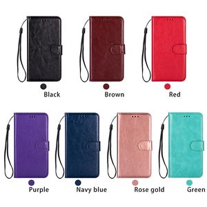 Étuis à rabat en cuir pour Samsung A32 A52 A72 A31 A42 A82 A12 S21FE A22 5G S21 PLUS Crazy Horse Wallet Vintage Holder Credit Card Slot Cover