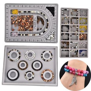Outil de mesure pour la fabrication de bijoux en perles floquées, outil de mesure pour bricolage de bracelets et de colliers, recherche d'accessoires, plateau organisateur, outil artisanal