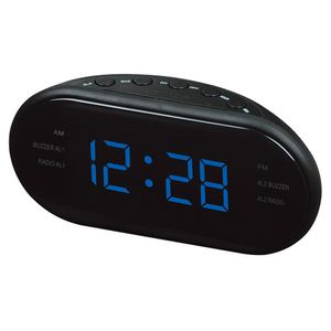 Horloges de sol 220V EU Plug AM FM Double Fréquence Radio Réveil Numérique LED Snooze Lumineux Électronique Accueil Table 230613