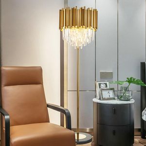 Lampadaires salon américain art lampe en cristal lampe nordique chambre chevet LED table de chevet lumières personnalité moderne lumière dorée