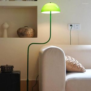 Lámparas de pie con forma de brote de frijol verde esmeralda, sofá para sala de estar junto a la lámpara ajustable, dormitorio, estudio, mesa Led decorativa