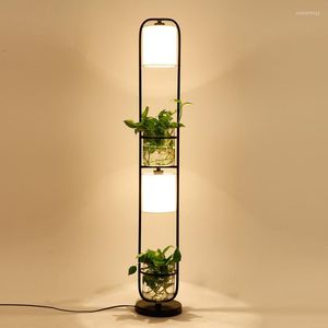 Modern Creative Hydroponic Plant Floor Lamp for Living Room, Personality Vertical Table Lamp with Hydroponic Planter for Bedroom Decor