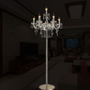 Lámparas de pie Lámpara de cristal moderna para sala de estar Restaurante Decoración de boda Escritorio clásico E14 Soporte de vela Accesorios