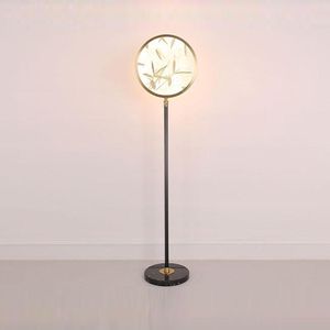 Lampadaires Moderne LED Lampe Chambre Salon Coin Verre Chinois Creative Impression Feuille De Bambou De Chevet Éclairage DécoratifFloor