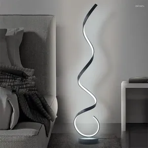 Lampadaires Lampe LED moderne Ligne minimaliste Salon Décor Lumière Chambre Étude TV Fond Mur Noir Blanc Luminaire Lustre
