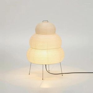 Floor Lamps Nordic Wabi-Sabi Rice Paper Lamp For Living Room Simple Bedroom Bedside Decoration Table Standing Light