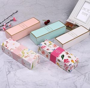 Boîte-cadeau Long Macaron imprimé floral boîte à gâteau de lune Carton emballage présent pour biscuit faveurs de mariage boîte à bonbons P1110