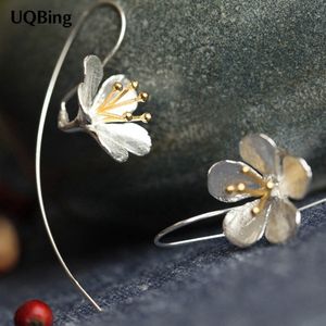 Charm Flower Drop Pendientes Moda 925 Sterling Silver Tassel Delicat Jewelry Wholesale