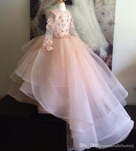 Robes de demoiselle d'honneur petites filles enfants/enfant robe avec appliques fête Pageant robe de Communion pour mariage