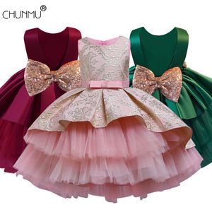 Robes à fleurs pour filles, tenue brodée en dentelle, tenue de soirée, de mariage, d'anniversaire, de cérémonie, pour petites filles, vêtements pour enfants, F1202