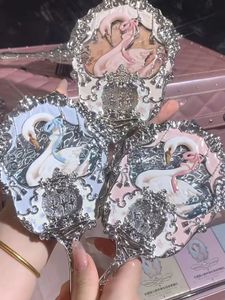 Flower Knows Mirror Swan Ballet Moonlight Mermaid Collection Handheld Mirror Limited White Blue Pink Chocolate Fairy Mirror 240108