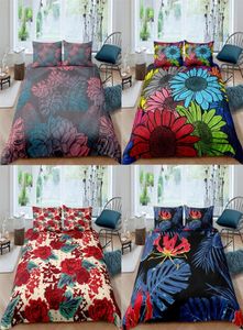 Motif de fleur couette couvre-oreiller litière de lit de lit de lit lit de lit
