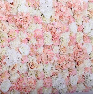 Décorations de mariage Mur de fleur 60x40cm Hortensia Rose Fond de fond pour les fournitures de décoration de fête de mariage