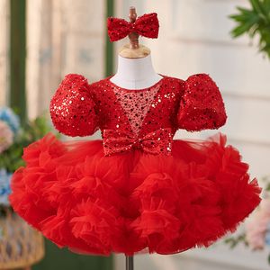 Fleur mariage adolescents enfants princesse anniversaire fête tutu braduation robe bébé bébé robes pour fille Noël puffy petites filles concours robe 403