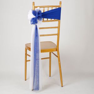 Flores cuentas de cristal romántico hecha a mano hecha de tul ruffles sillas sillas cubiertas decoraciones de boda accesorios de boda