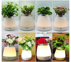 Lámpara de florero de flores USB LED atmósfera luz novedad mesita de noche luces mesa lámpara de escritorio regalos Navidad niños decoración del hogar 7590645