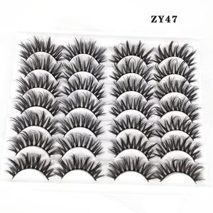 Fluffy Eyelashes une boîte de 14 paires de faux cils 3D multicouches tridimensionnels