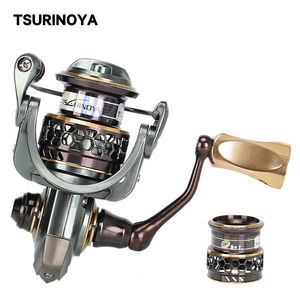 Fly Fishing Reels2 TSURINOYA 1000 2000 3000 Long Casting Double Spool Stainless Steel Bearing Spinning Bass Reel Saltwater 231120