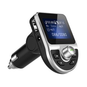 Transmisor FM Bluetooth Coche Reproductor de música Mp3 BT39 Kits manos libres Teléfono móvil USB Cargador rápido Electrónica para automóvil Quick 3.1A con pantalla LCD de 1.44 pulgadas Soporte U Disk