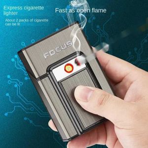 Focus Allume-cigare rechargeable intégré 20 hommes Étui USB Flip Top